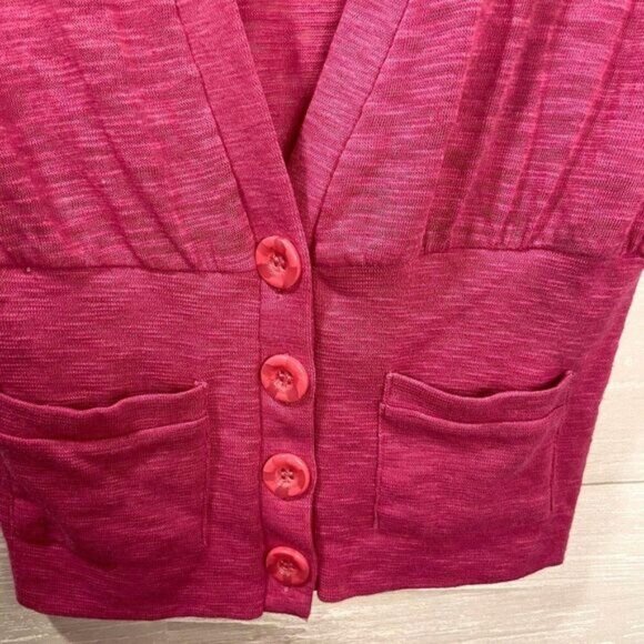 Body Central Cropped Cardigan 3/4 Sleeve V-Neck Button Down M - Picture 4 of 5